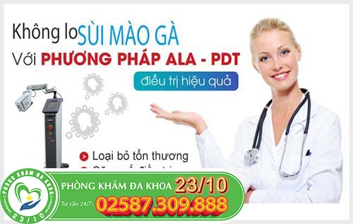 hỗ trợ điều trị nổi mụn li ti do bệnh sùi mào gà bằng phương pháp ALA-PDT